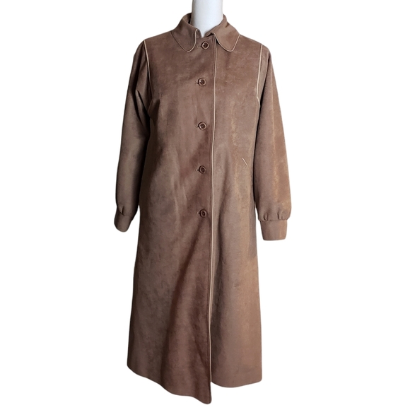 Vintage All Seasons Faux Suede Jacket Sz Medium ? Removable Liner Winter Coat - Picture 1 of 16